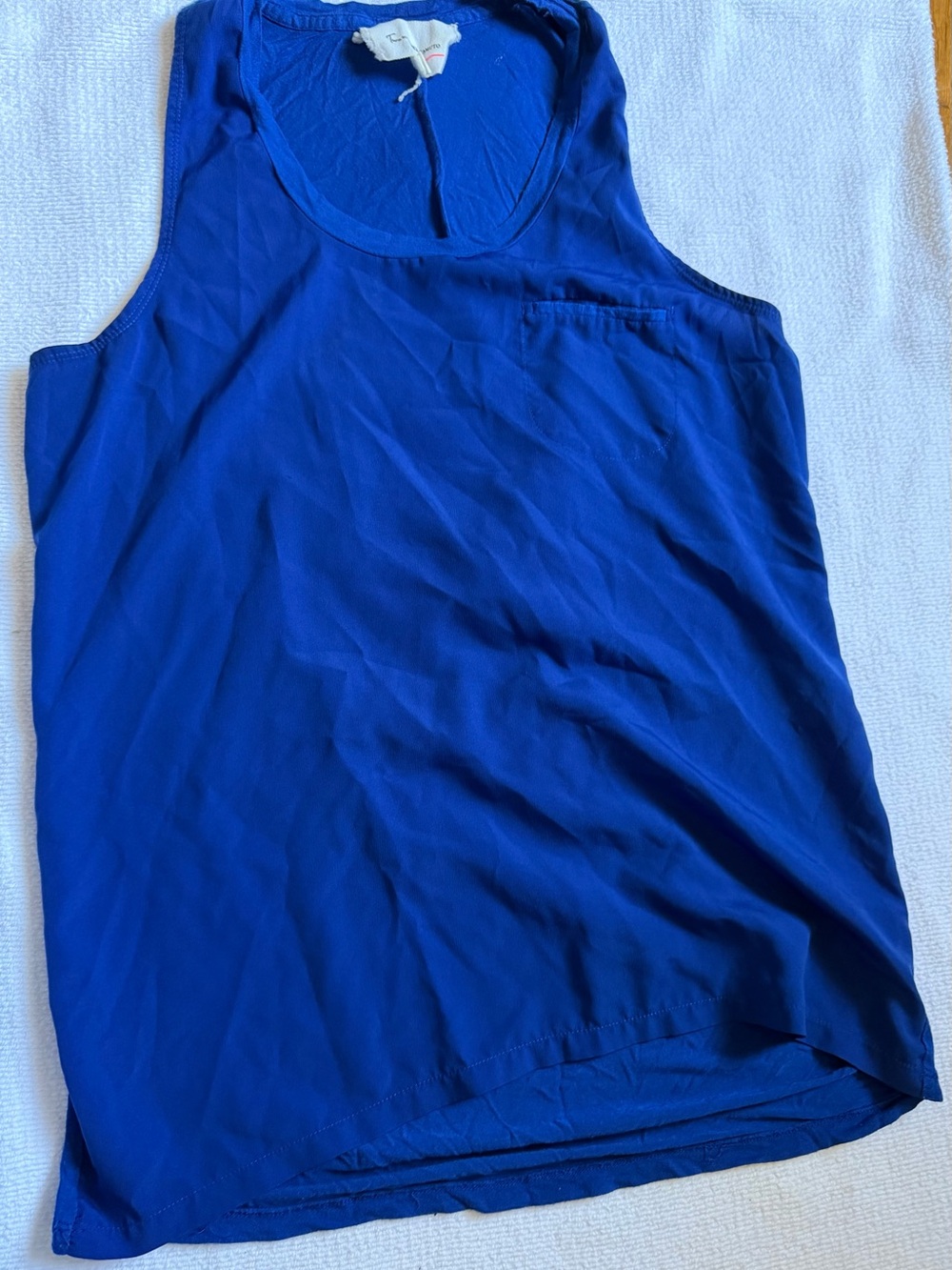 Vince Camuto Cobalt Blue Sleeveless Tank with Chest Pocket